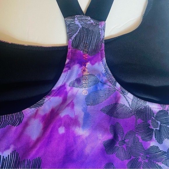 NEW BALANCE Tie Dye Purple Floral Print Tank Top Size: S - Picture 5 of 7
